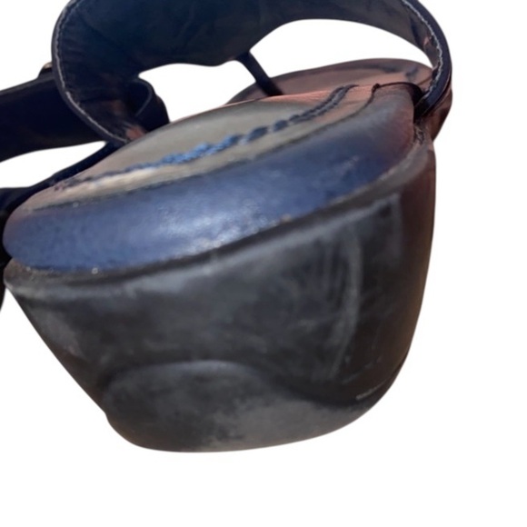 UNISA Rubber Wedge Thong Sandals in Navy and Trimmed in Silver Tone Size 10M - Picture 3 of 7